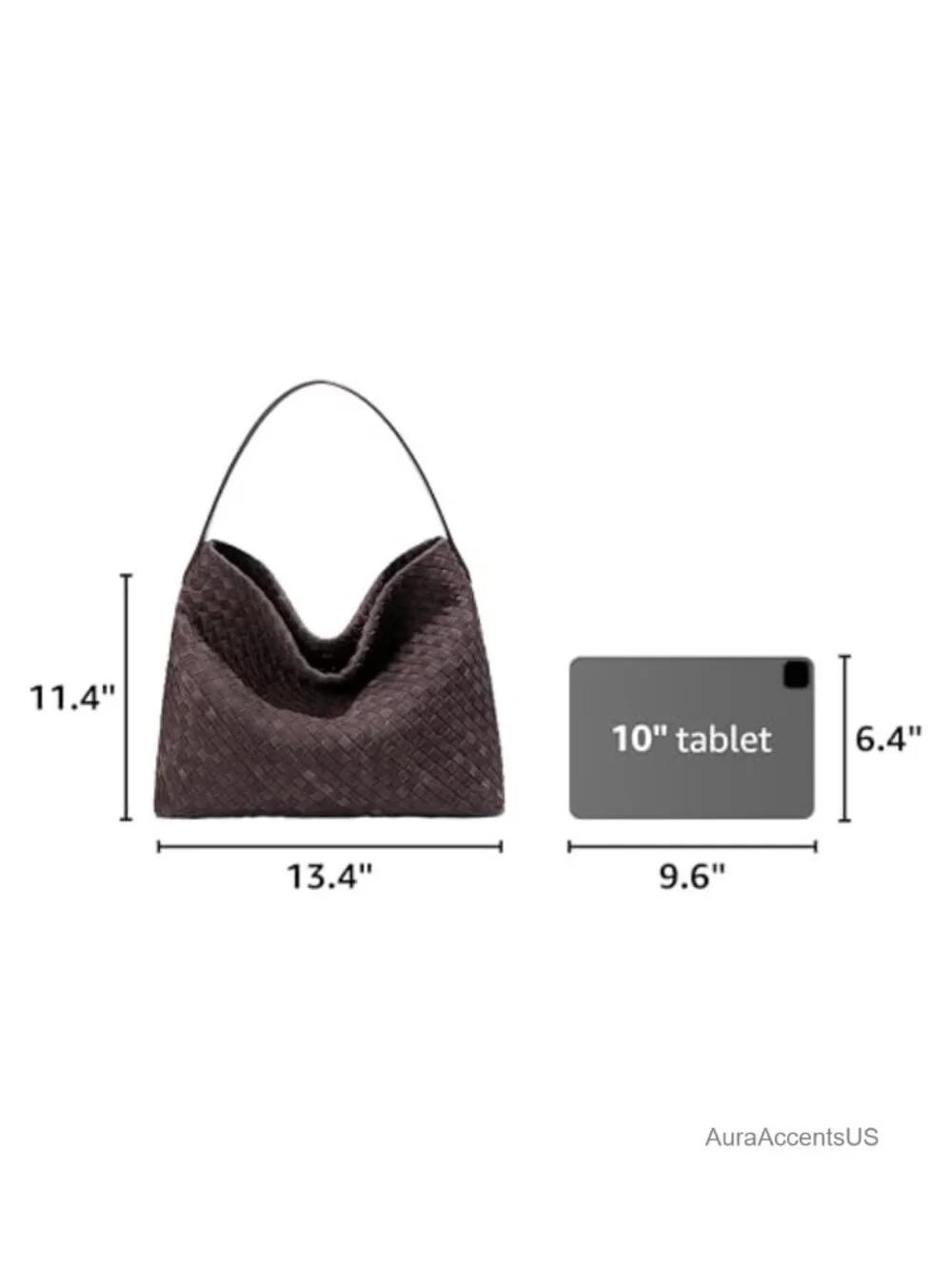 Faux Suede Woven Hobo Bag Shoulder Tote Satchel Purse Work Travel